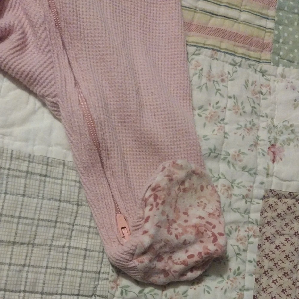 Carter's Soft Flannel Pink Floral Footie